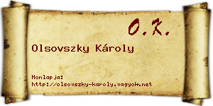 Olsovszky Károly névjegykártya